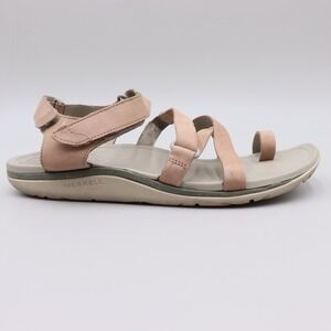 Merrell Women's Trailway Wrap Leather Sandals Size 9 US Aluminum Leather J97150
